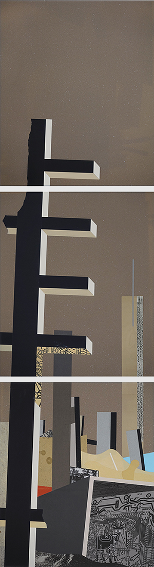 Christoph Radke, Collage, 3-teilig, Hochformat, 01